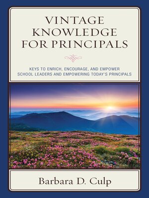 cover image of Vintage Knowledge for Principals
